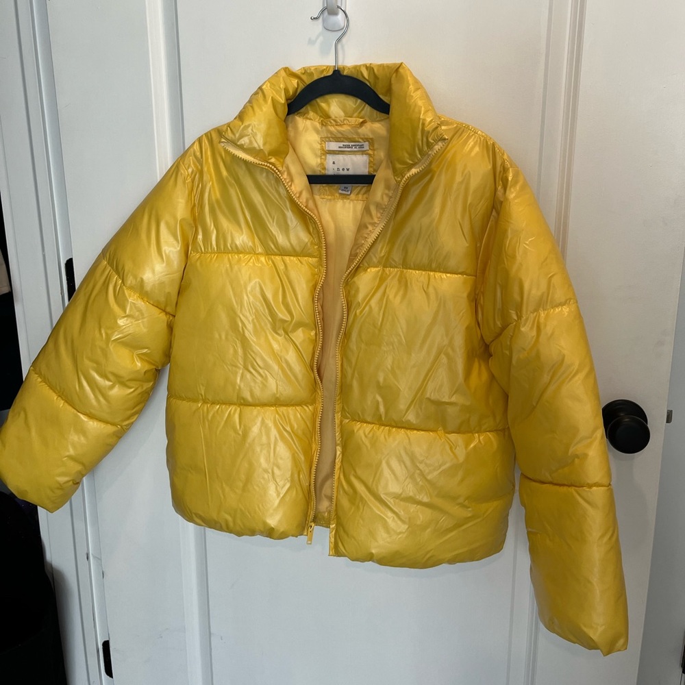 Yellow waterproof puffer, never worn